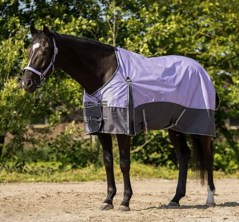 Výběhová deka QHP s fleecem fialová, vel. 145cm