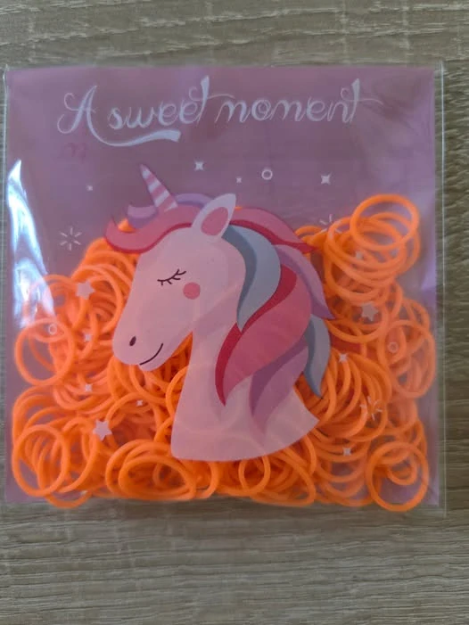 Tenké gumičky pro jednorožce oranžové