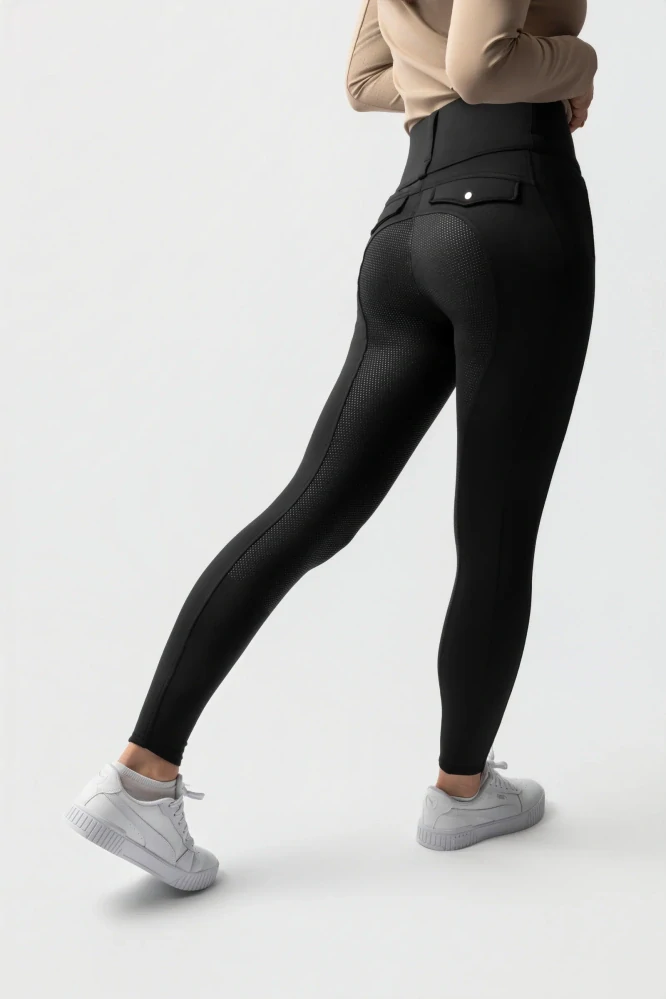 Zateplené termolegíny Horze Anya černé - PŘEDOBJEDNÁVKA