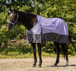 Výběhová deka QHP s fleecem fialová, vel. 145cm