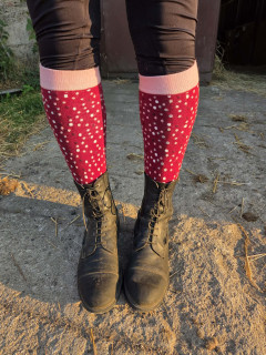Jezdecké podkolenky HKM malinové, vel. 39 - 42